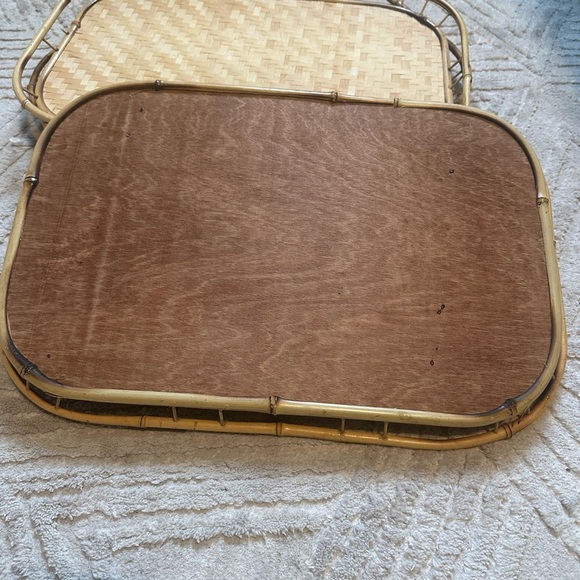 Set of Three Woven Bamboo Trays - Picture 4 of 5